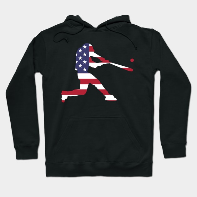 American Flag Baseball Hitter - Cool Baseball Shirt Hoodie by BKFMerch